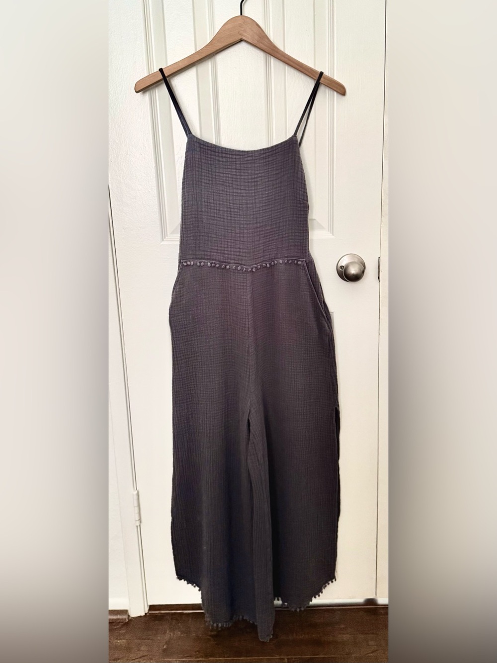 Z Supply Charcoal Textured Jumpsuit Size M - Picture 2 of 5